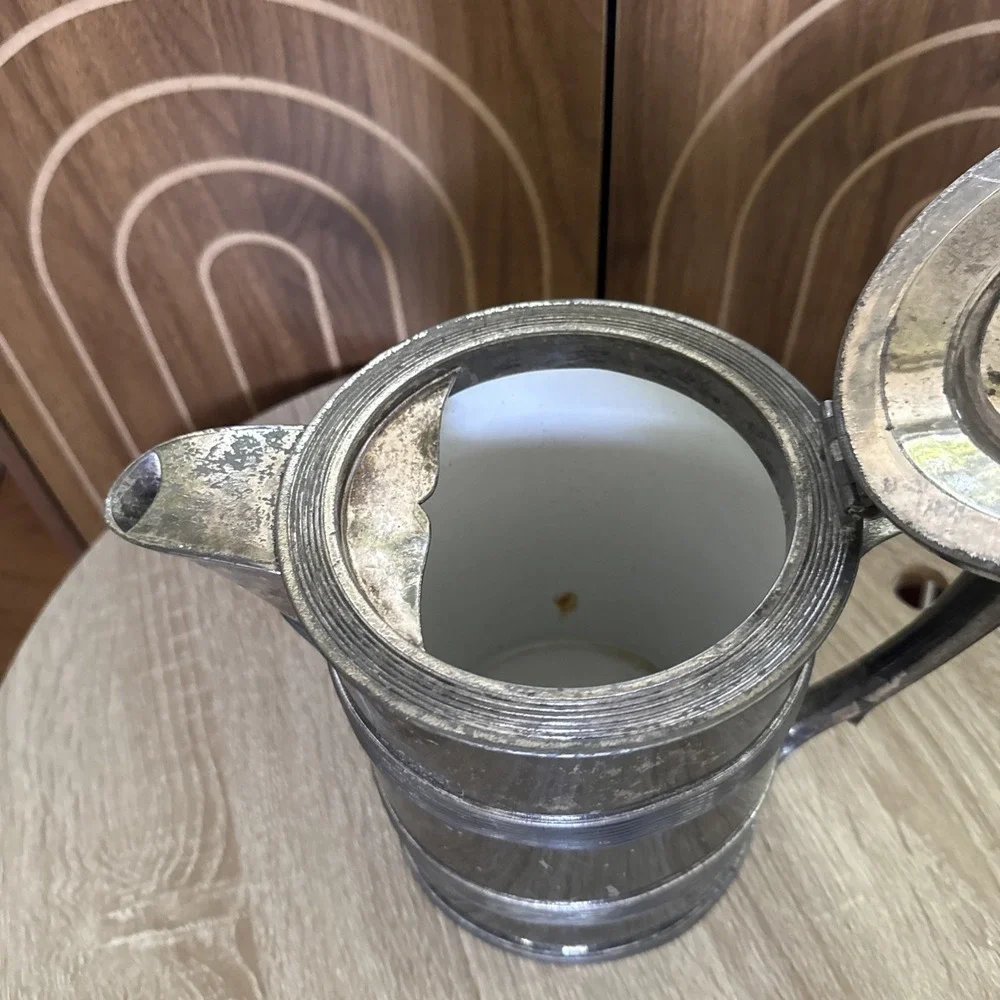 Essex Silver Co. Large Pitcher Natural Patina, Great Planter Idea